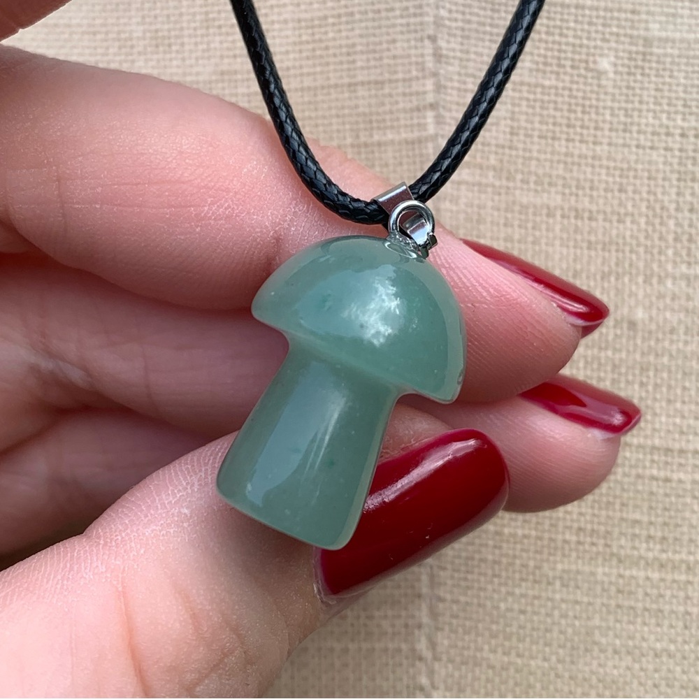 Handmade Genuine Stone Mushroom Amulet Necklace - Picture 7 of 12